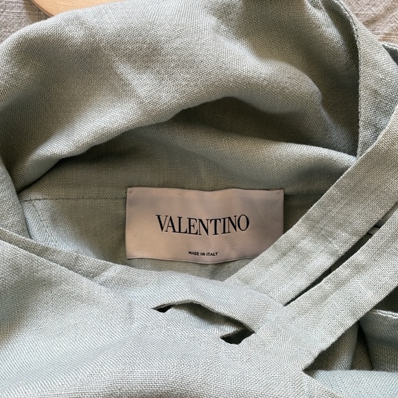 Valentino RTW Sage Green Linen Dress Sz 40 - Picture 4 of 5